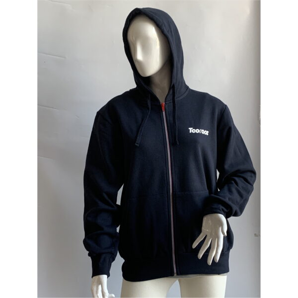 Felpa blu navy con cerniera tricolore
